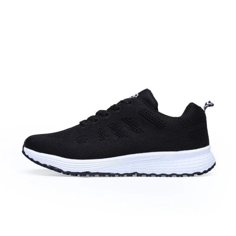 Women's Lace-Up Running Shoes | Breathable Mesh, Flat Heel