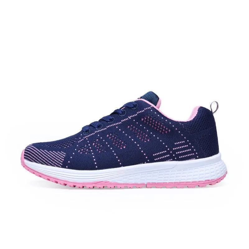 Women's Lace-Up Running Shoes | Breathable Mesh, Flat Heel